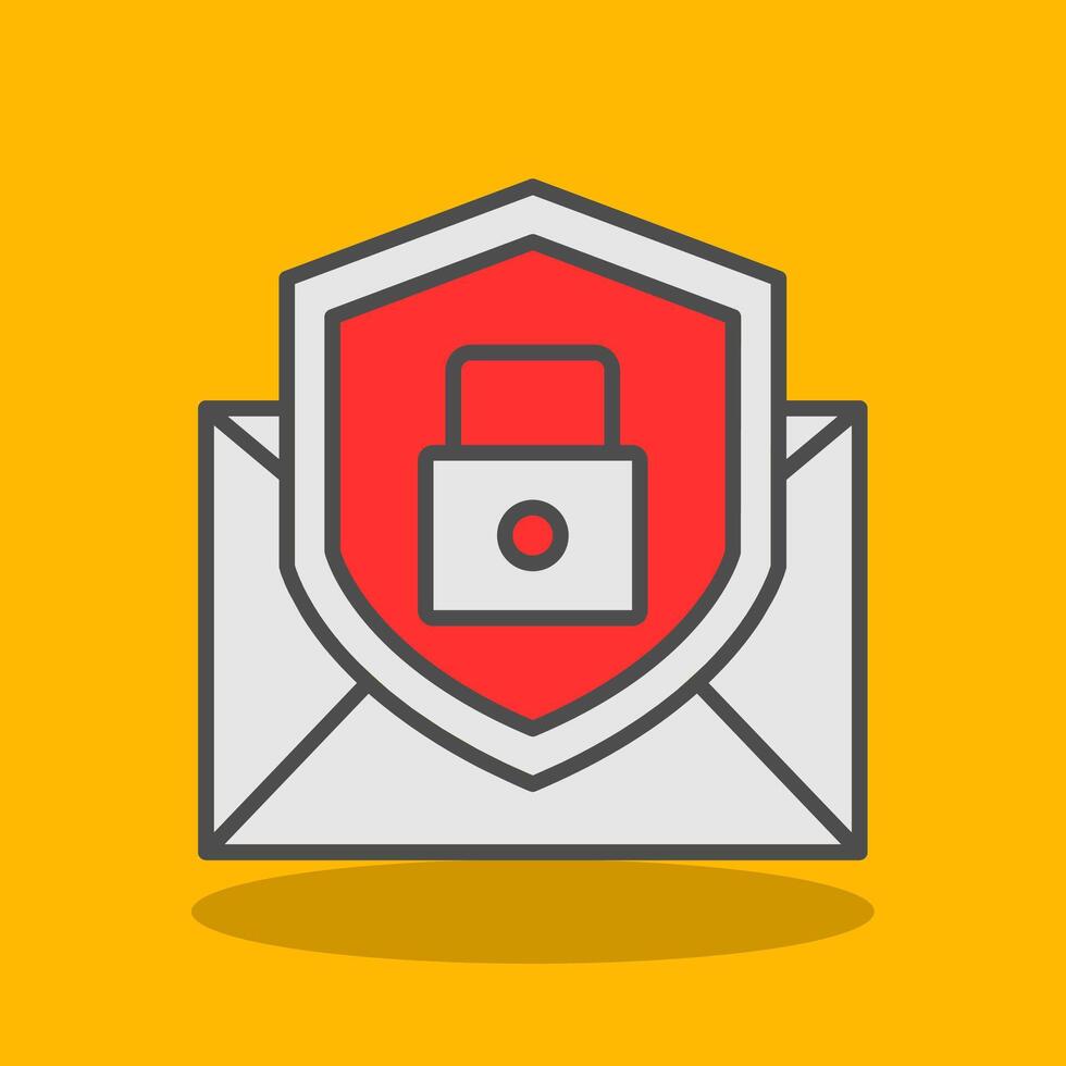 Email Protection Filled Shadow Icon vector