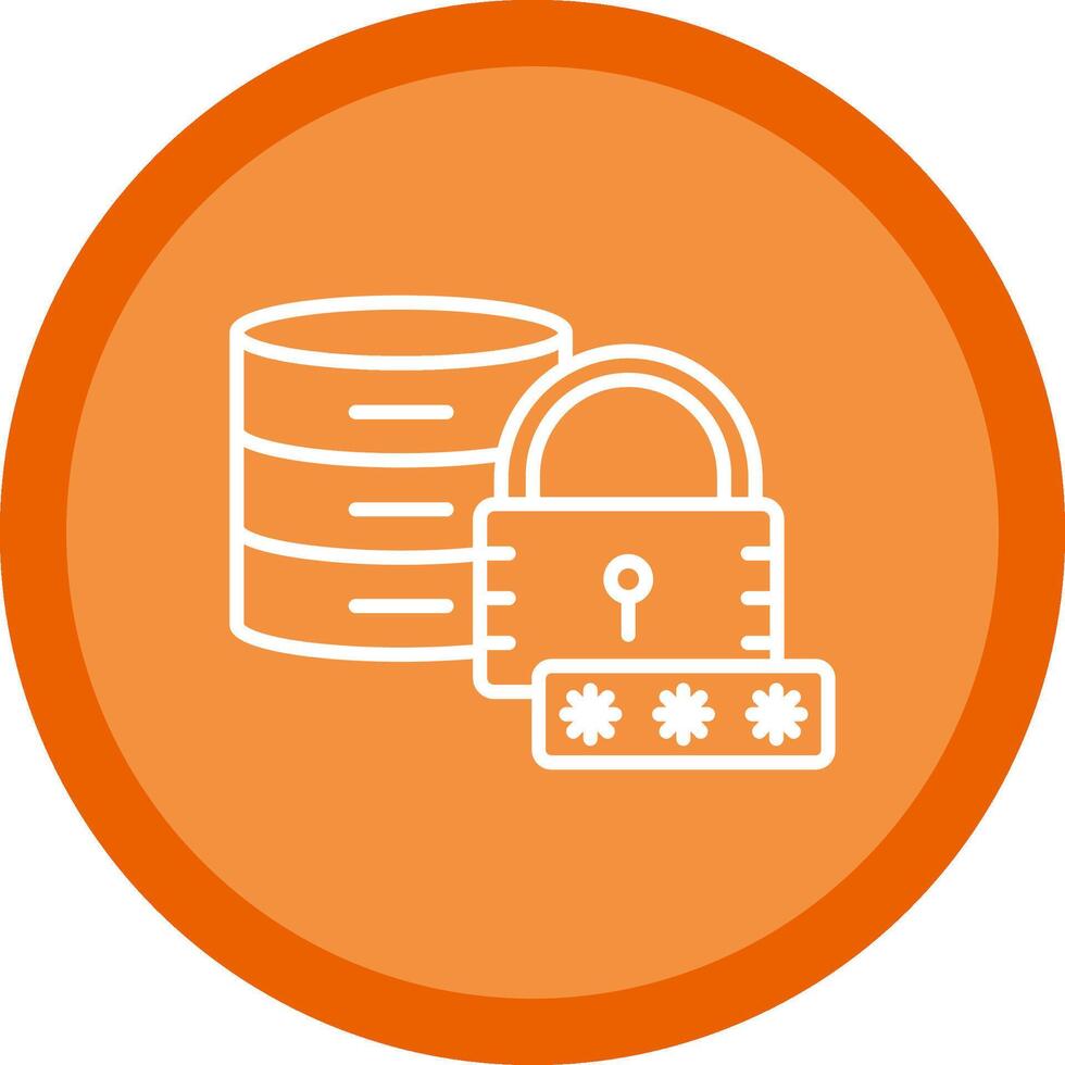 Secured Database Line Multi Circle Icon vector
