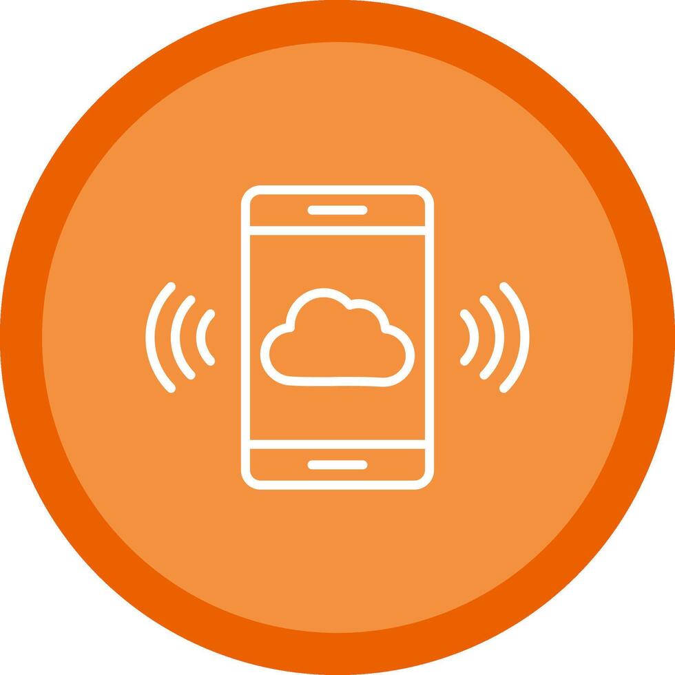 Mobile Cloud Line Multi Circle Icon vector