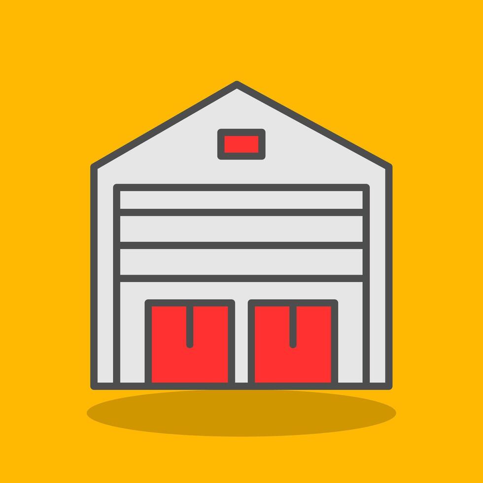 Warehouse Filled Shadow Icon vector