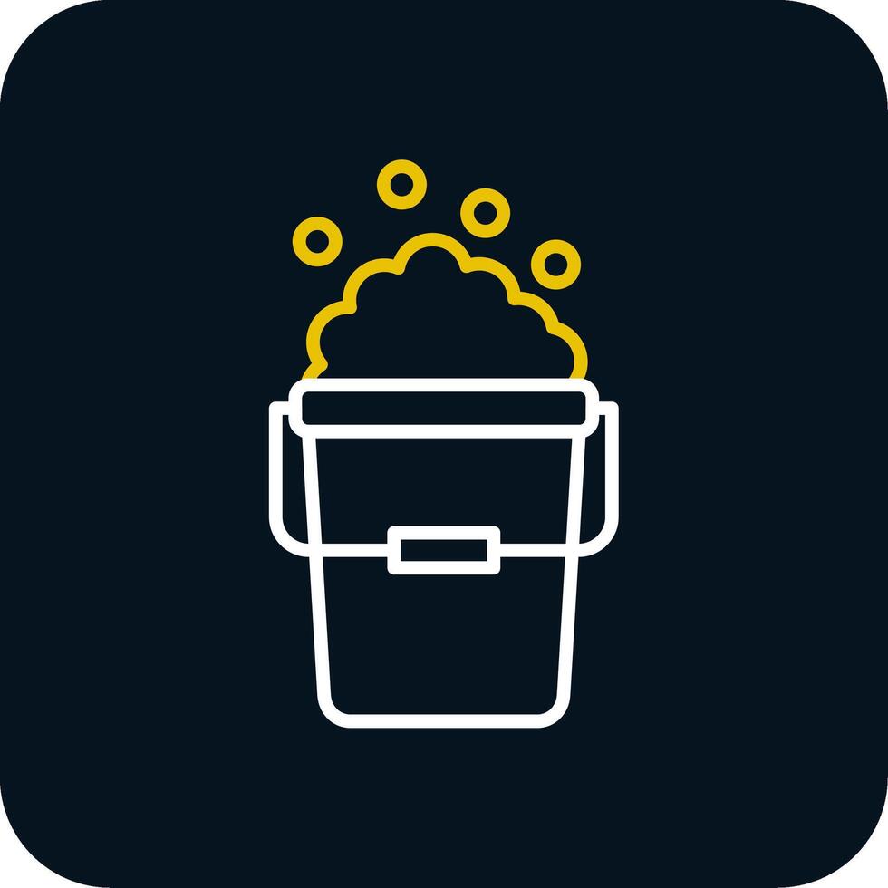 Bucket Line Red Circle Icon vector