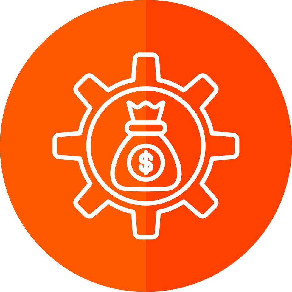 Asset Management Line Red Circle Icon vector