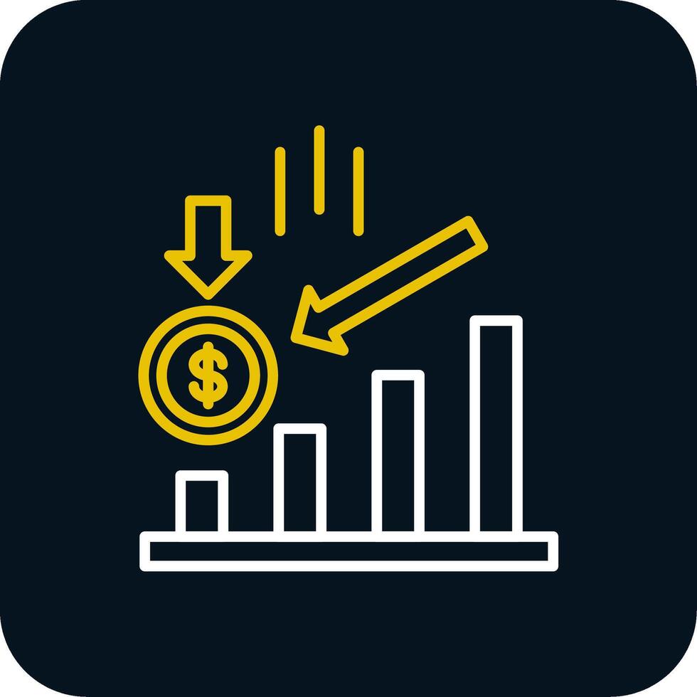 Losses Line Red Circle Icon vector