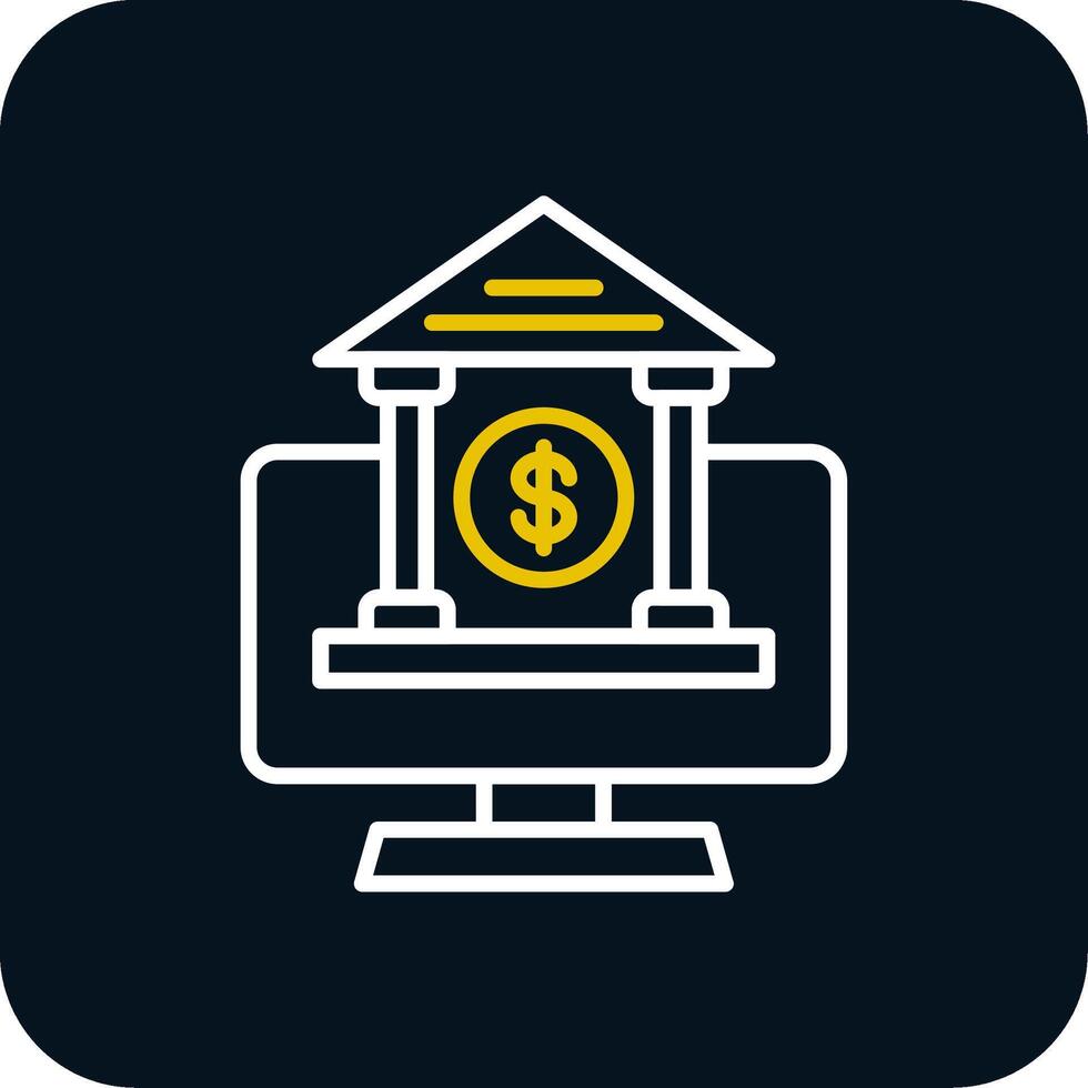 OnLine Red Circle Banking Line Red Circle Icon vector