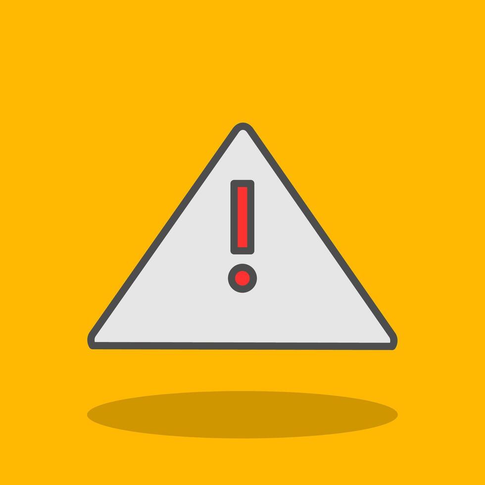 Alert Sign Filled Shadow Icon vector