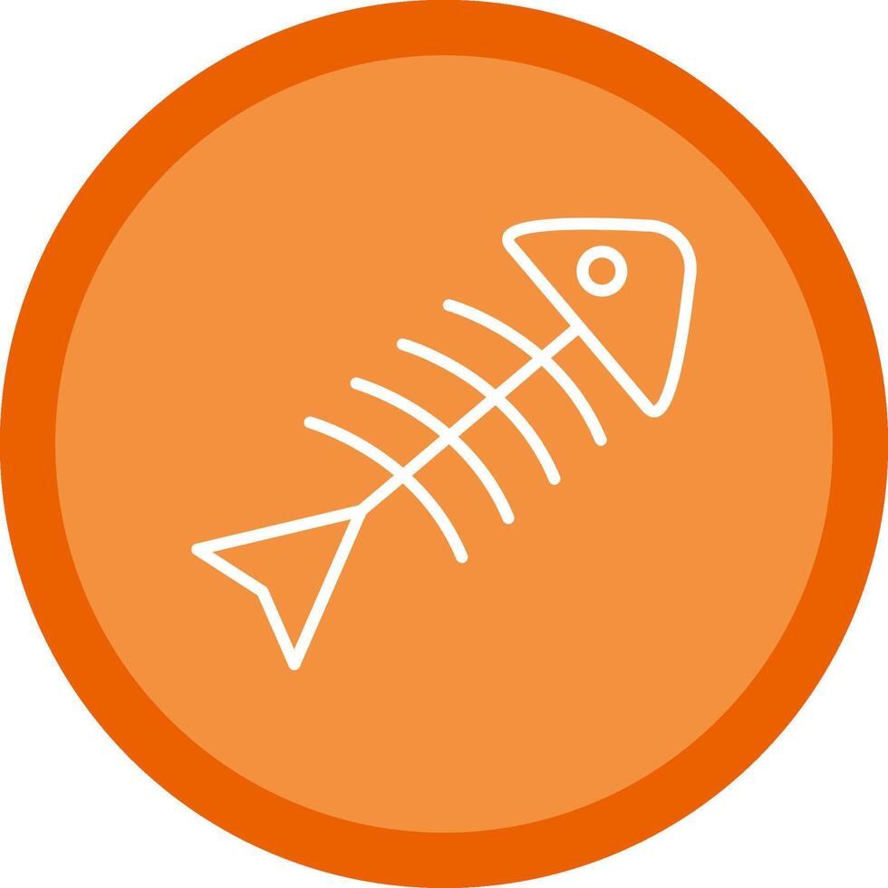 Rotten Fish Line Multi Circle Icon vector