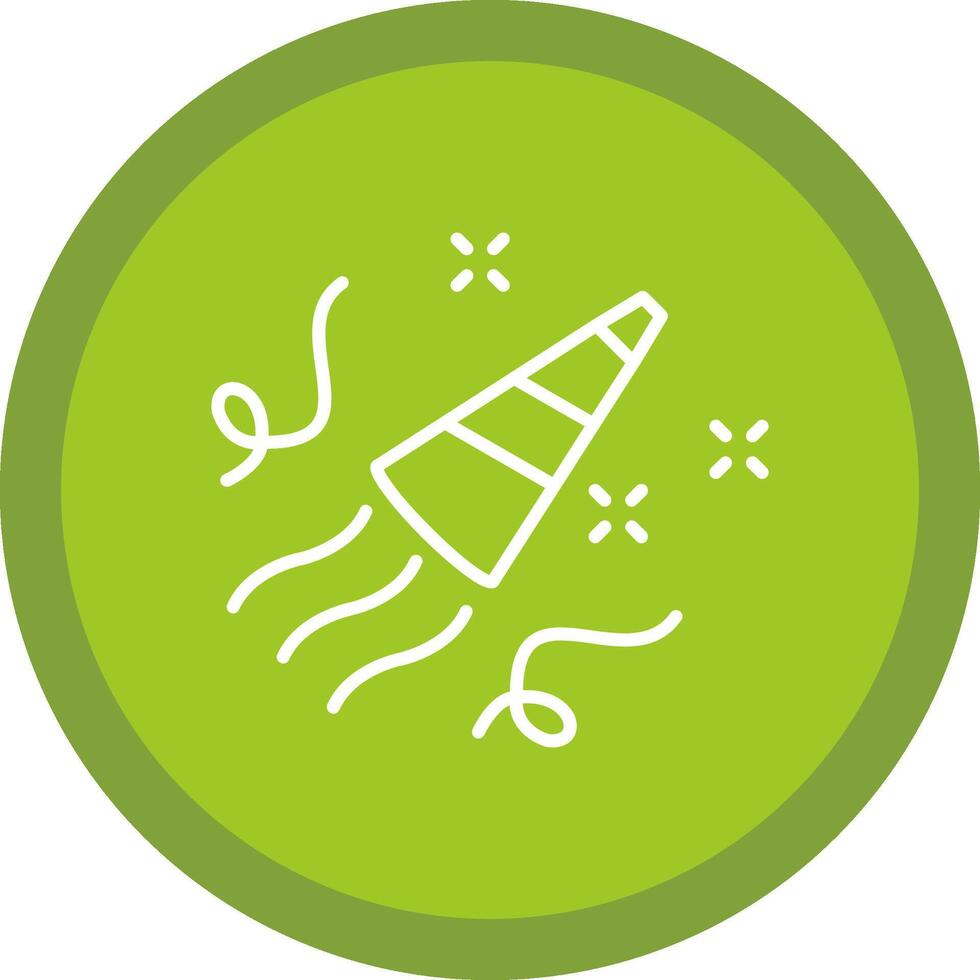 Party Horn Line Multi Circle Icon vector
