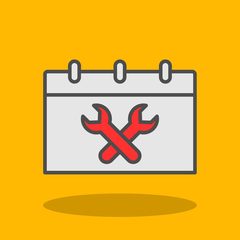 Schedule Service Filled Shadow Icon vector
