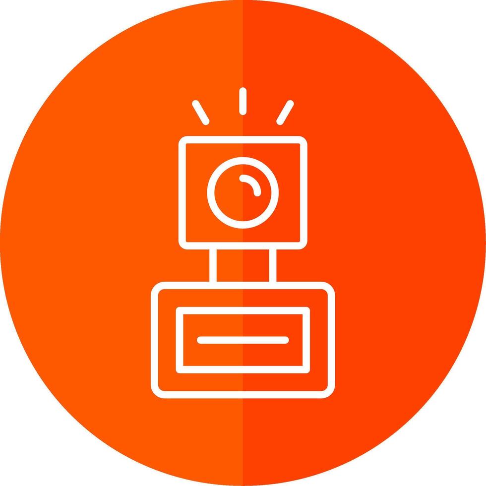 Camera Flash Line Red Circle Icon vector