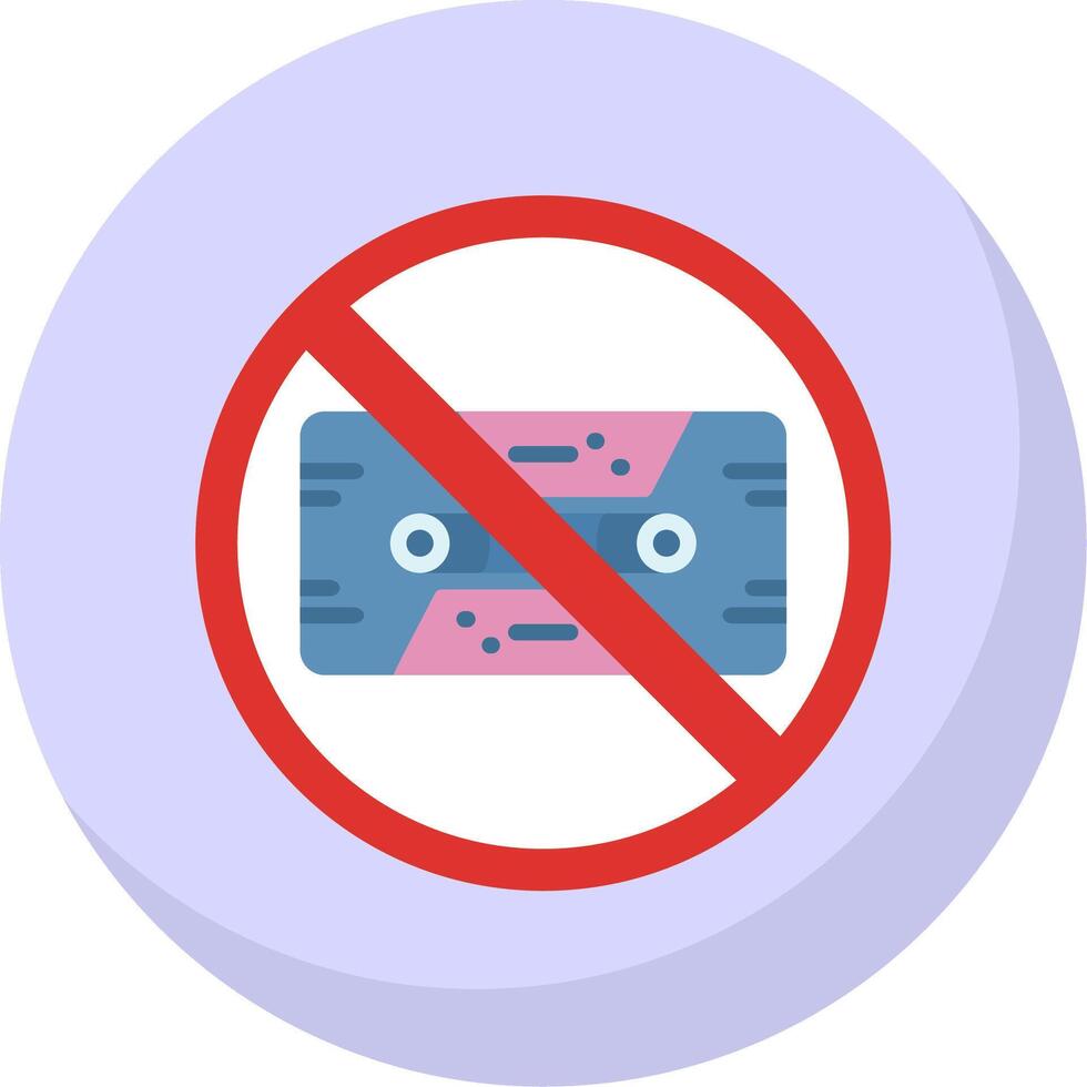 Prohibited Sign Flat Bubble Icon vector