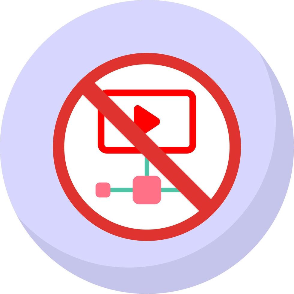 Prohibited Sign Flat Bubble Icon vector