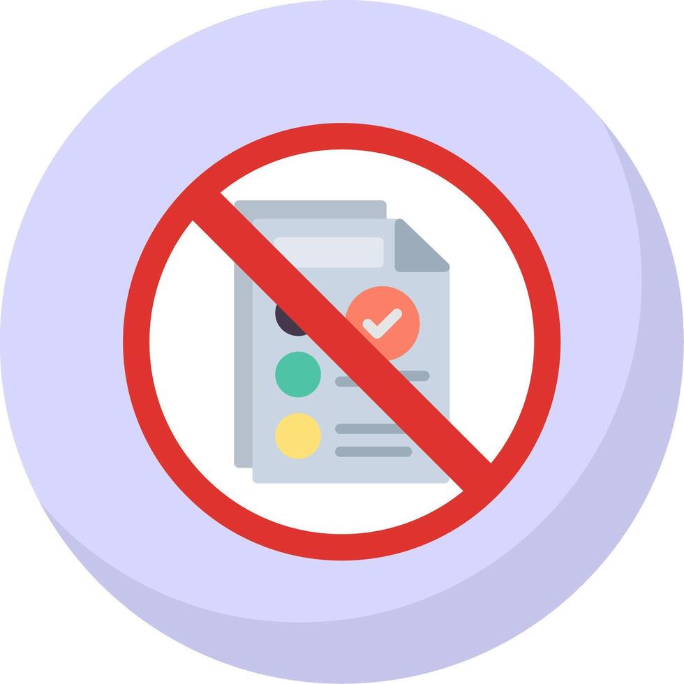 Prohibited Sign Flat Bubble Icon vector