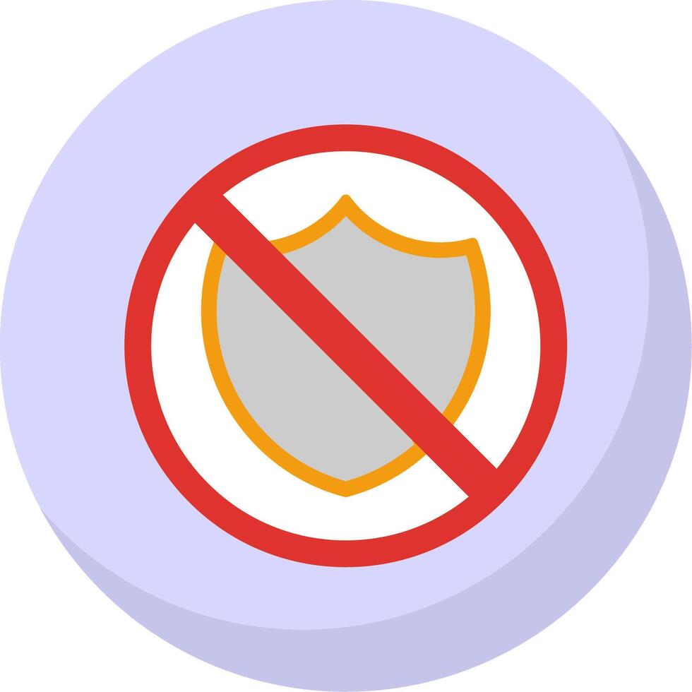 No Security Flat Bubble Icon vector