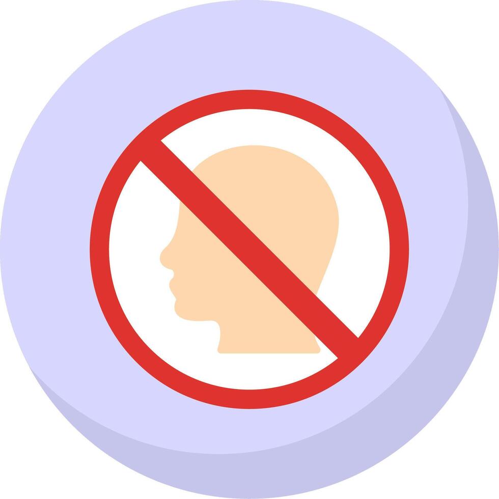 Prohibited Sign Flat Bubble Icon vector