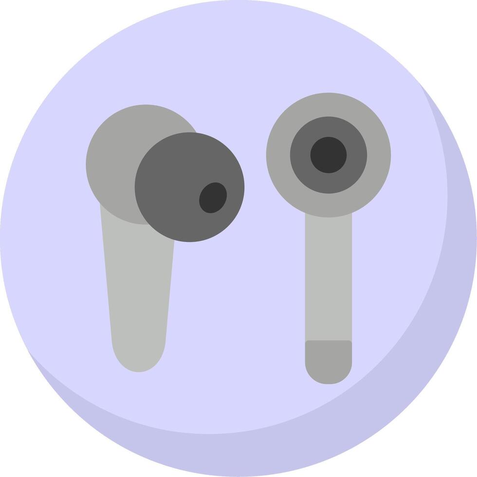 Earbud Flat Bubble Icon vector