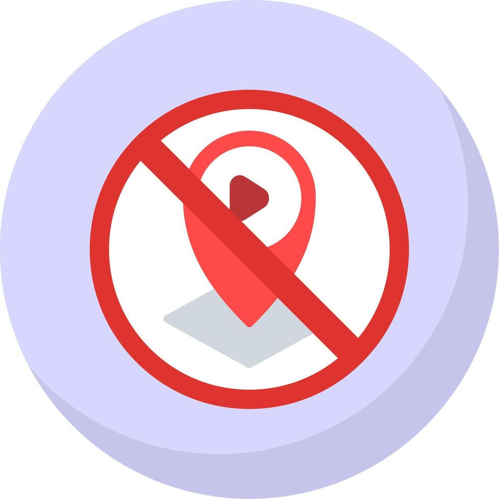 Prohibited Sign Flat Bubble Icon vector