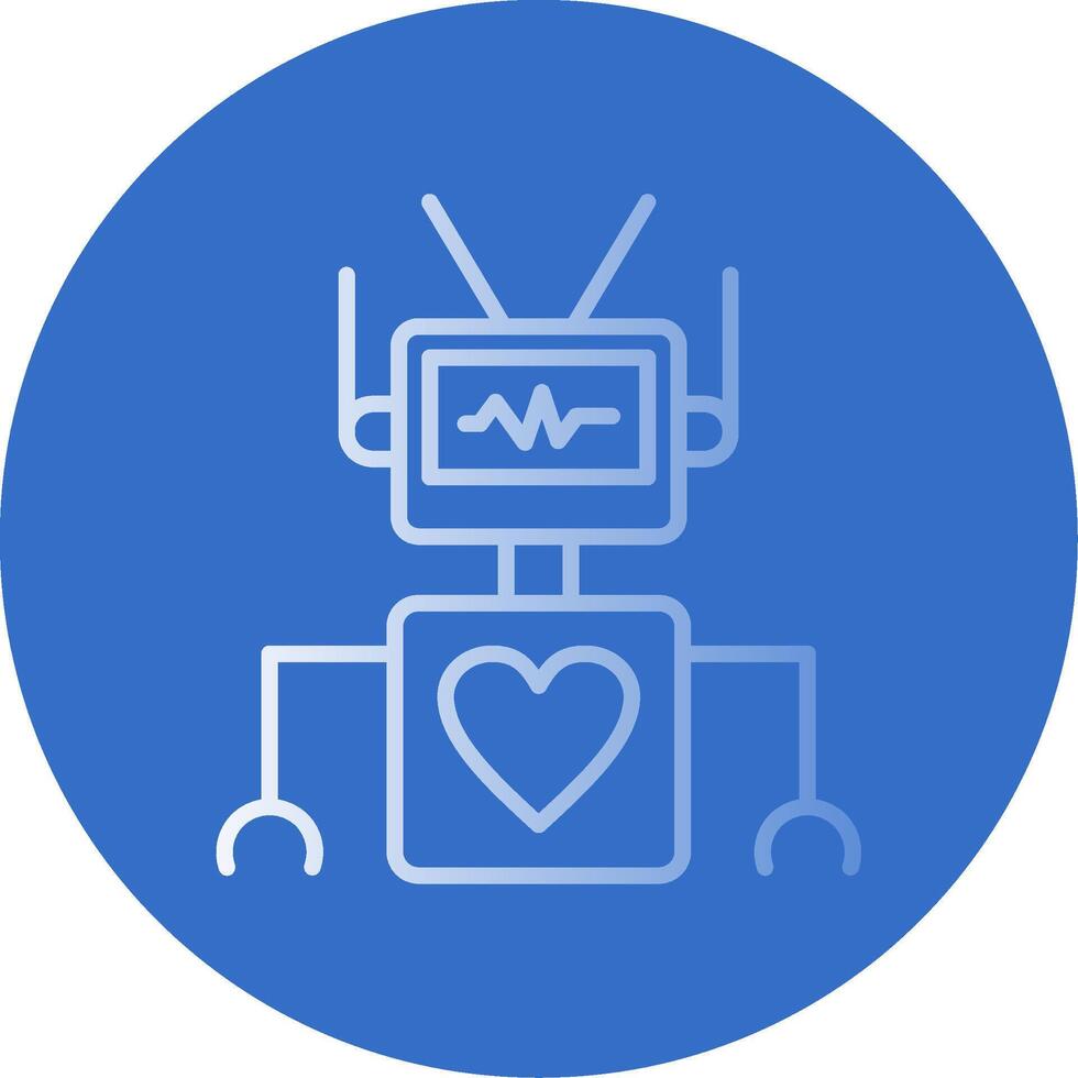 Robot Flat Bubble Icon vector