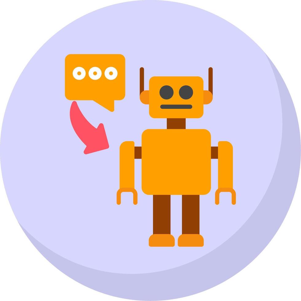 Robot Flat Bubble Icon vector