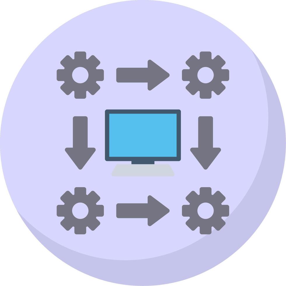 Workflow Flat Bubble Icon vector