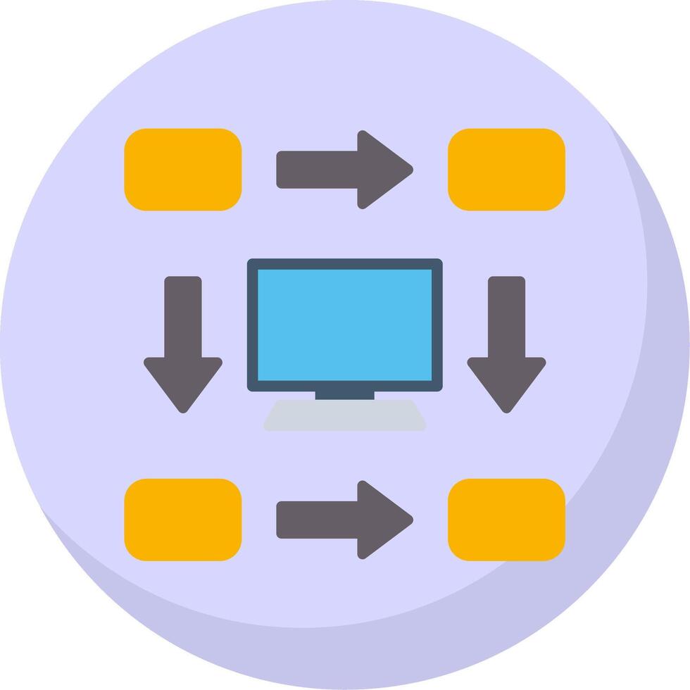 Workflow Flat Bubble Icon vector