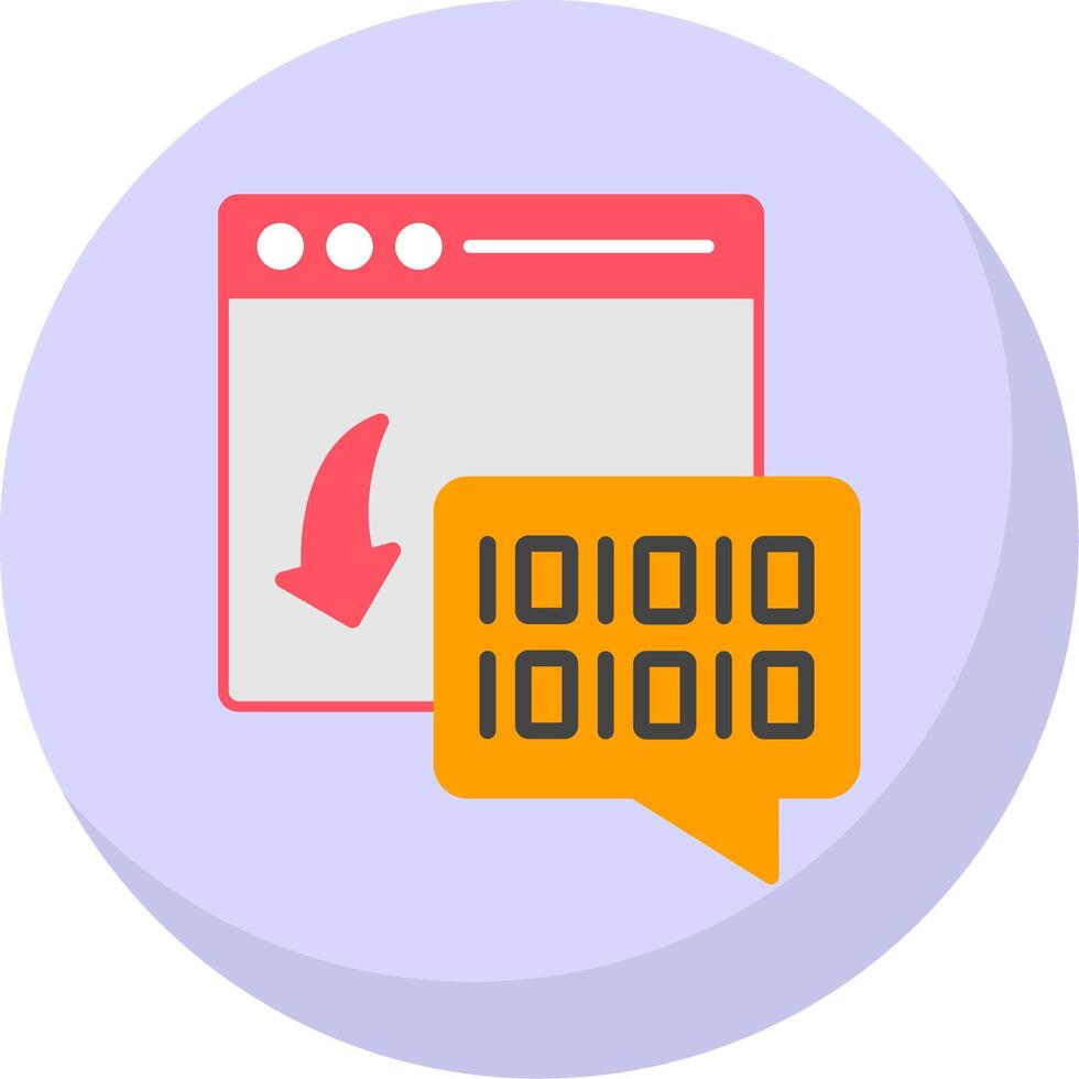 Binary Code Flat Bubble Icon vector