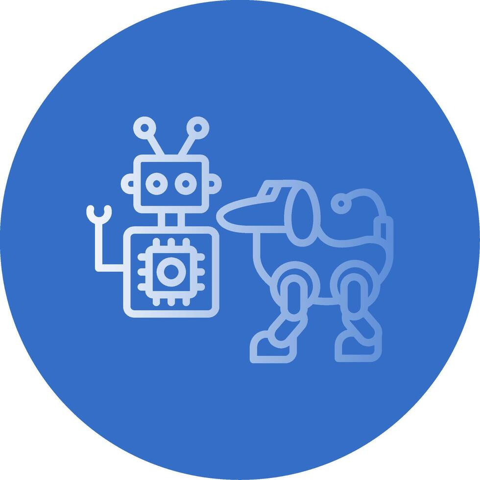 Robot Flat Bubble Icon vector