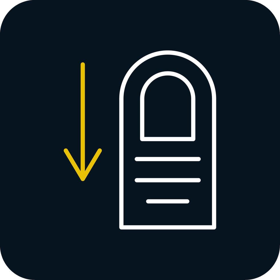 Tap Down Line Red Circle Icon vector