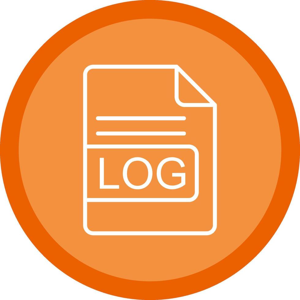 LOG File Format Line Multi Circle Icon vector