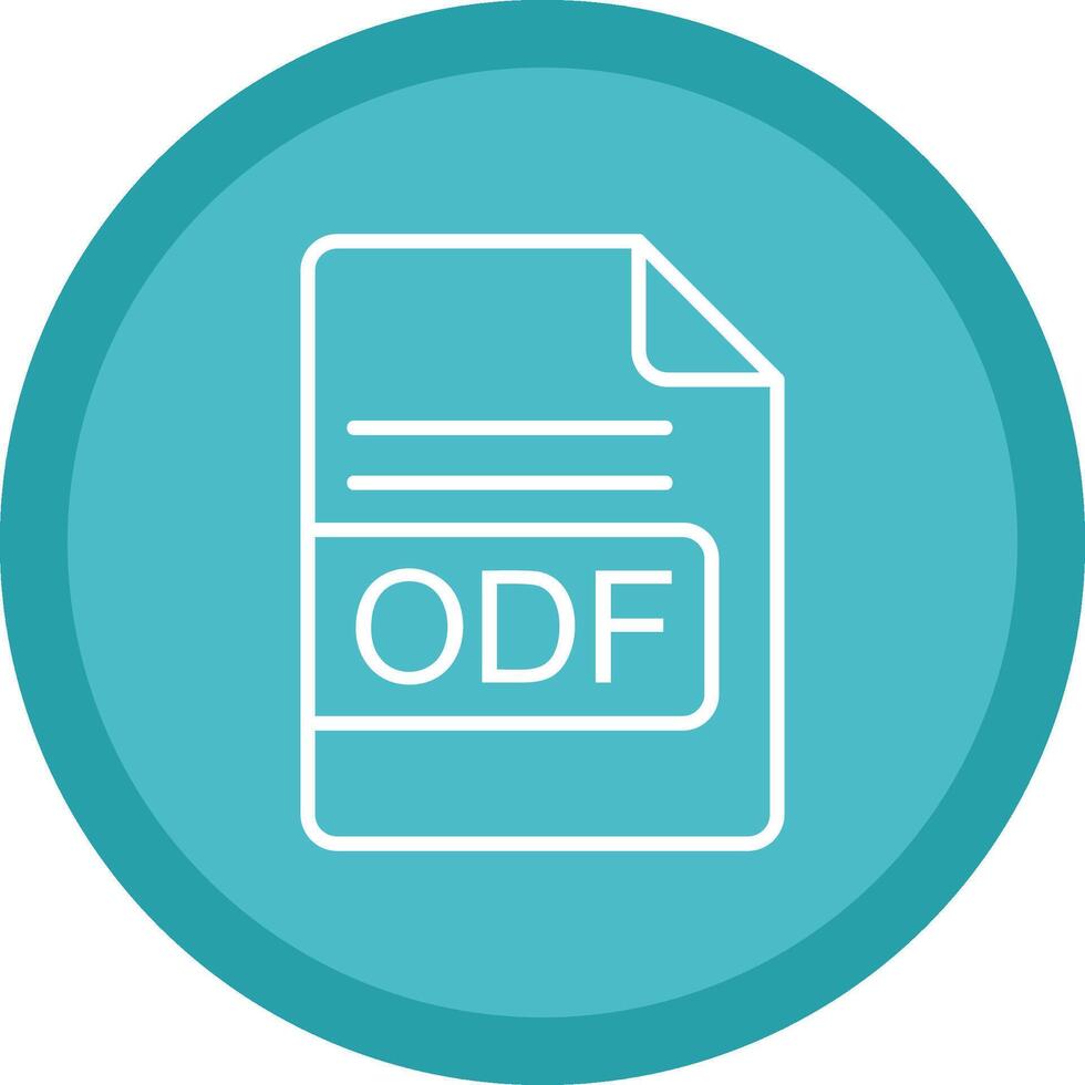 odf archivo formato línea multi circulo icono vector