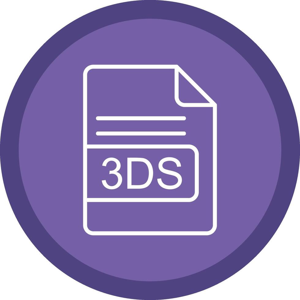 3DS File Format Line Multi Circle Icon vector