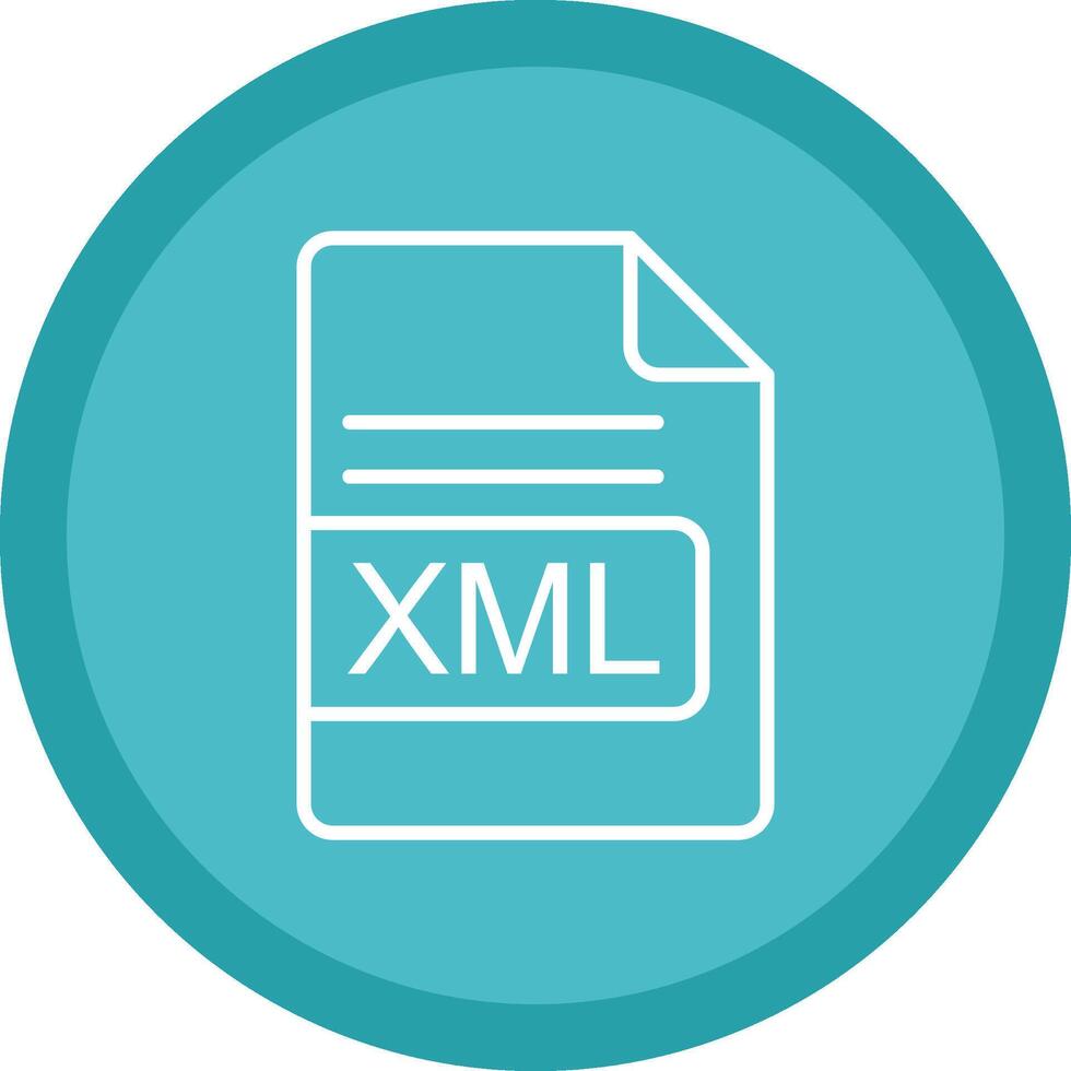 XML File Format Line Multi Circle Icon vector