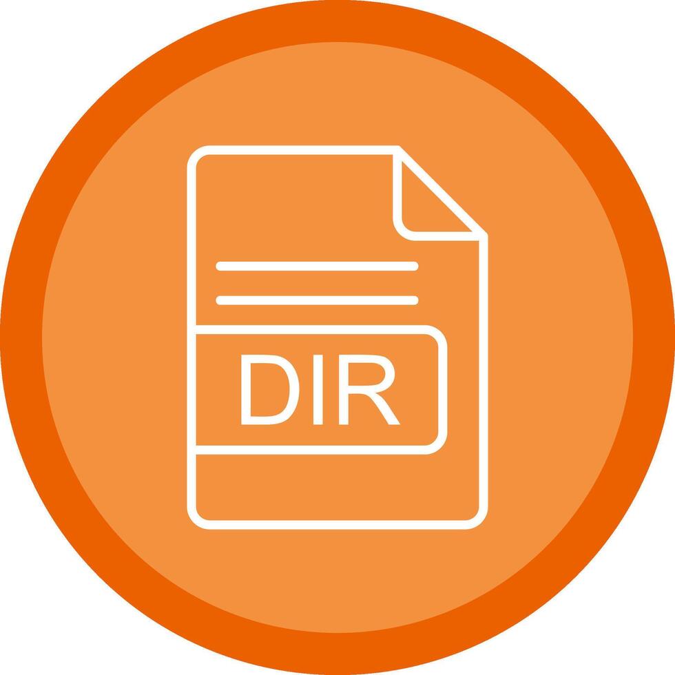 DIR File Format Line Multi Circle Icon vector