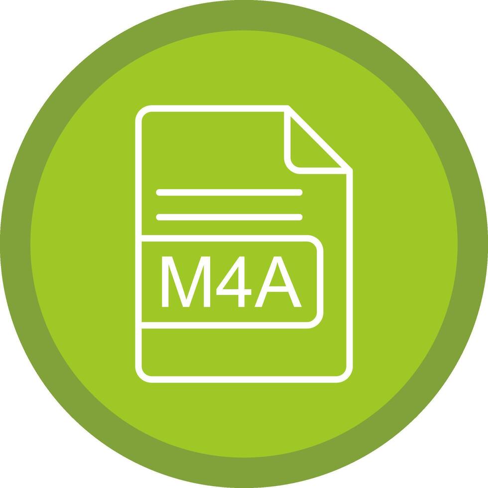 M4A File Format Line Multi Circle Icon vector