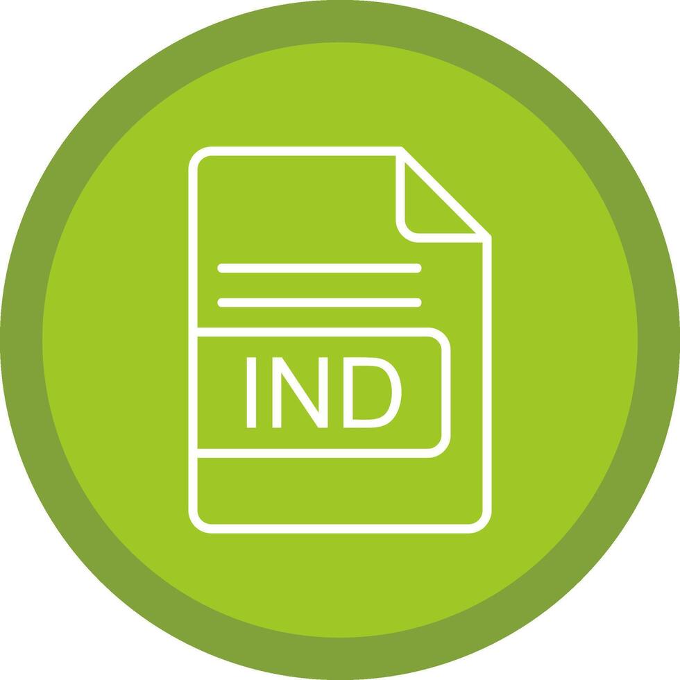 IND File Format Line Multi Circle Icon vector