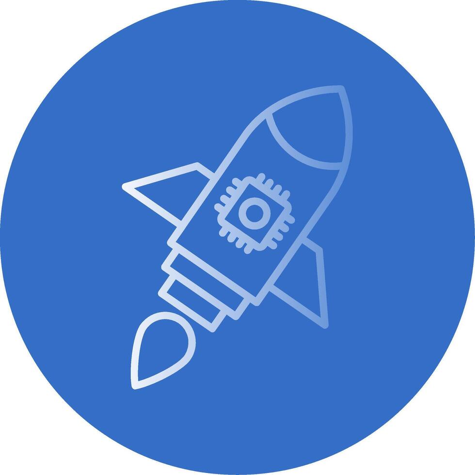 Rocket Flat Bubble Icon vector