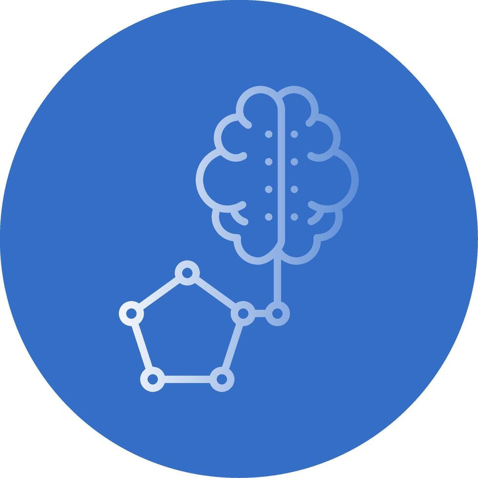 Artificial Intelligence Flat Bubble Icon vector