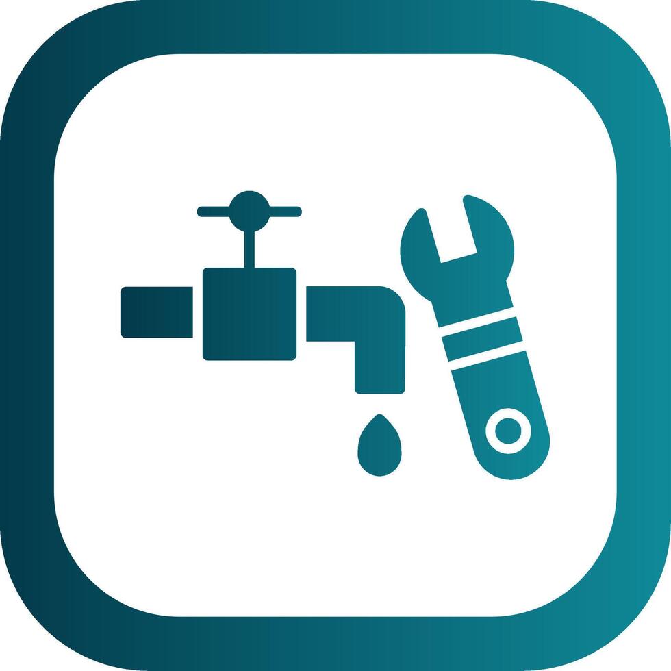 Plumbing Glyph Gradient Corner Icon vector