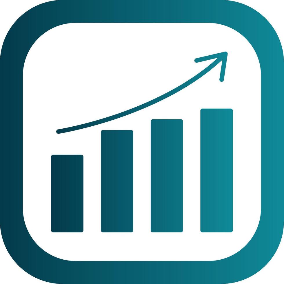 Growth Glyph Gradient Corner Icon vector