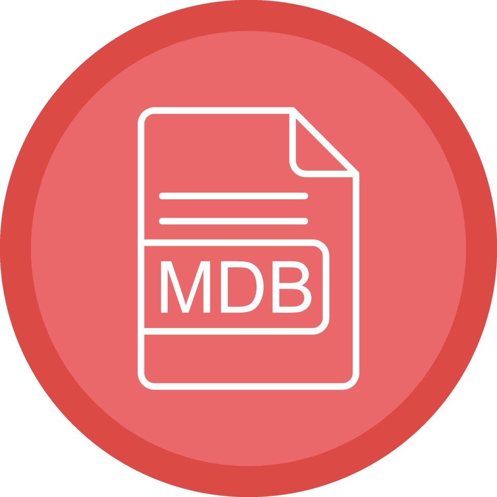 mdb archivo formato línea multi circulo icono vector