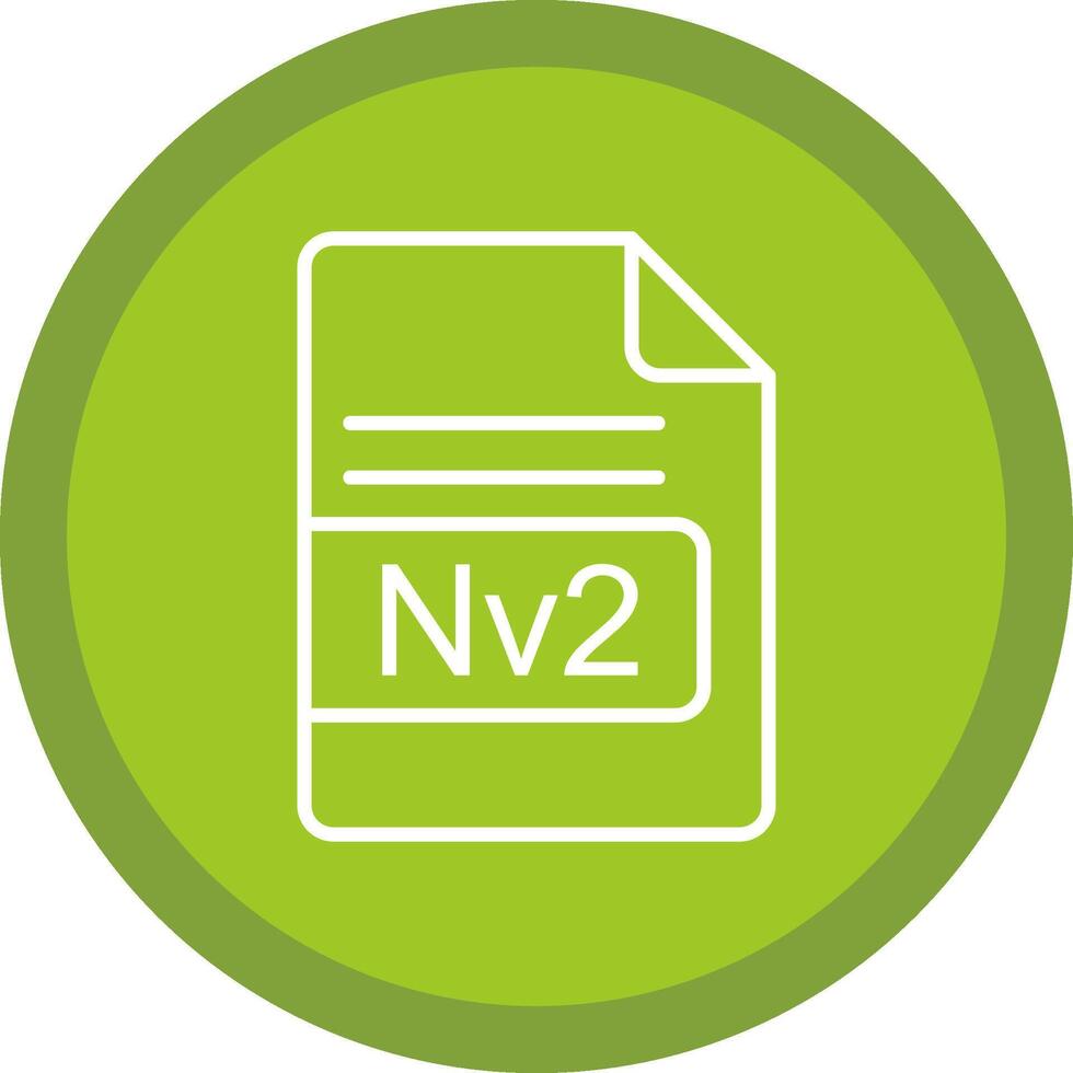Nv2 File Format Line Multi Circle Icon vector