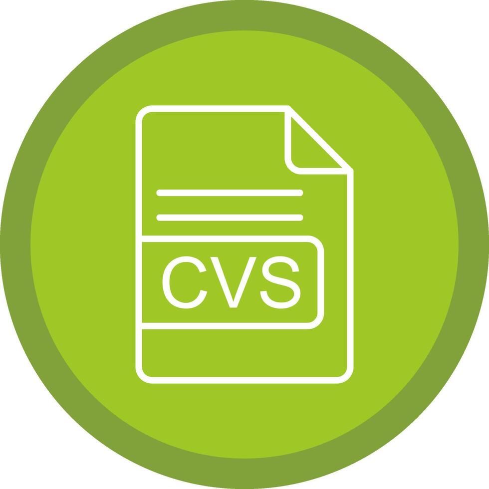 CVS File Format Line Multi Circle Icon vector