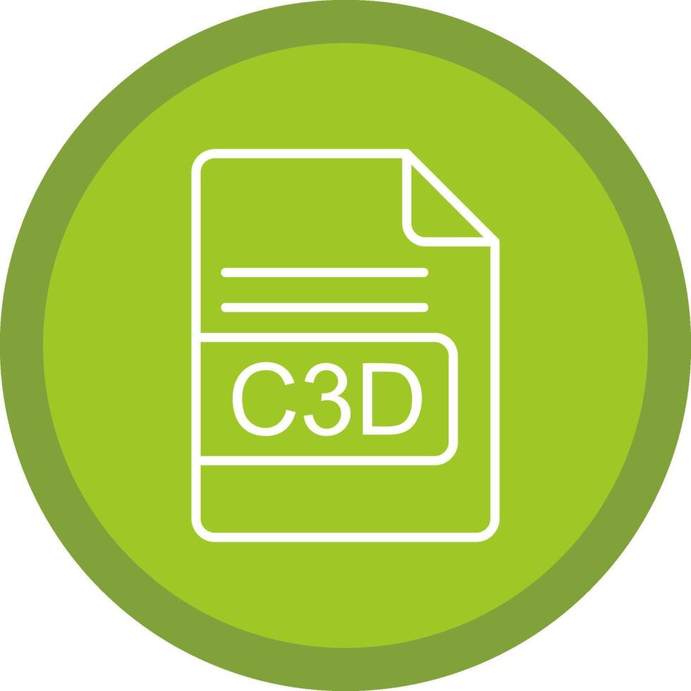 C3D File Format Line Multi Circle Icon vector