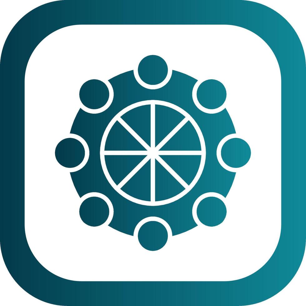 Link Wheel Glyph Gradient Corner Icon vector