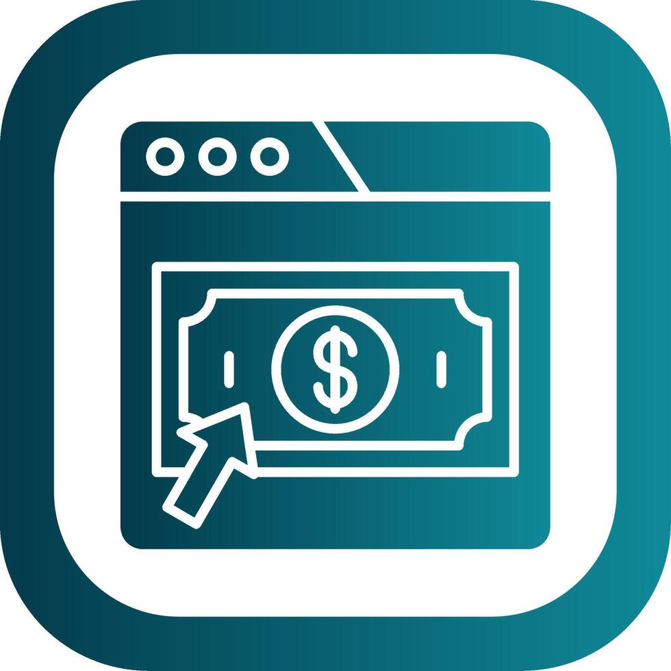 Pay Per click Glyph Gradient Corner Icon vector