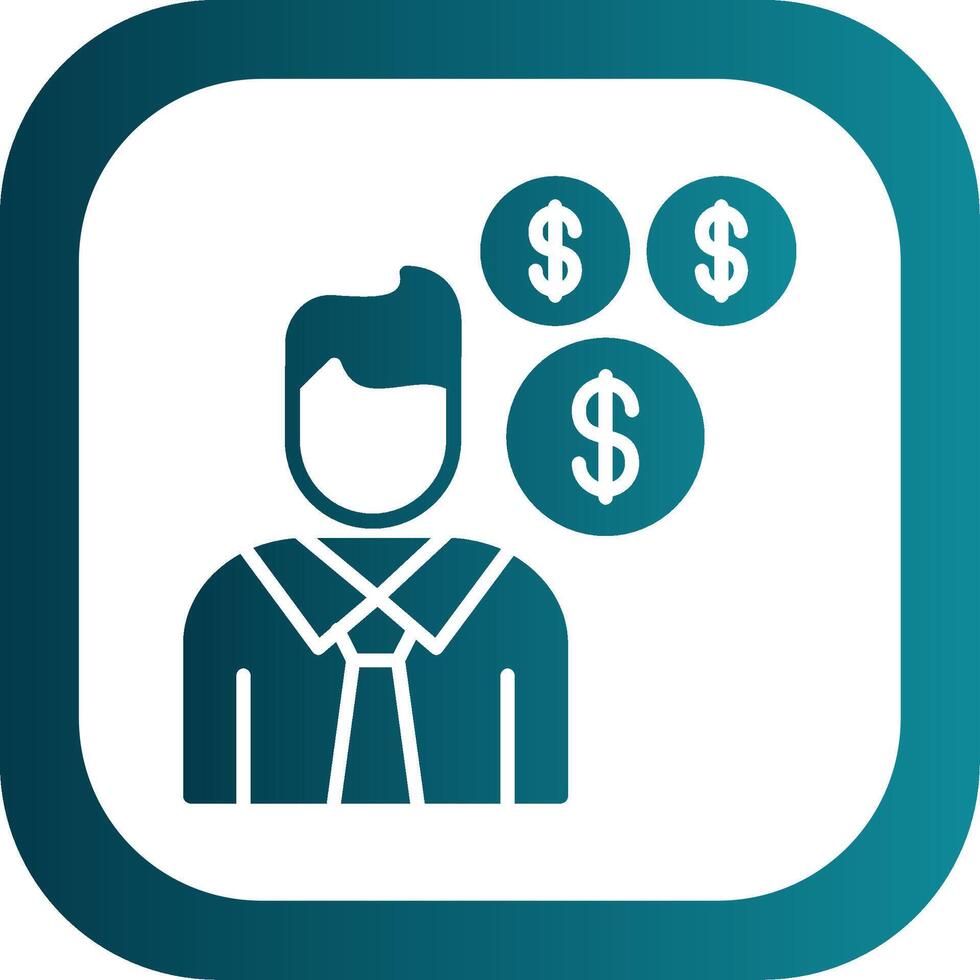 Sales Manager Glyph Gradient Corner Icon vector