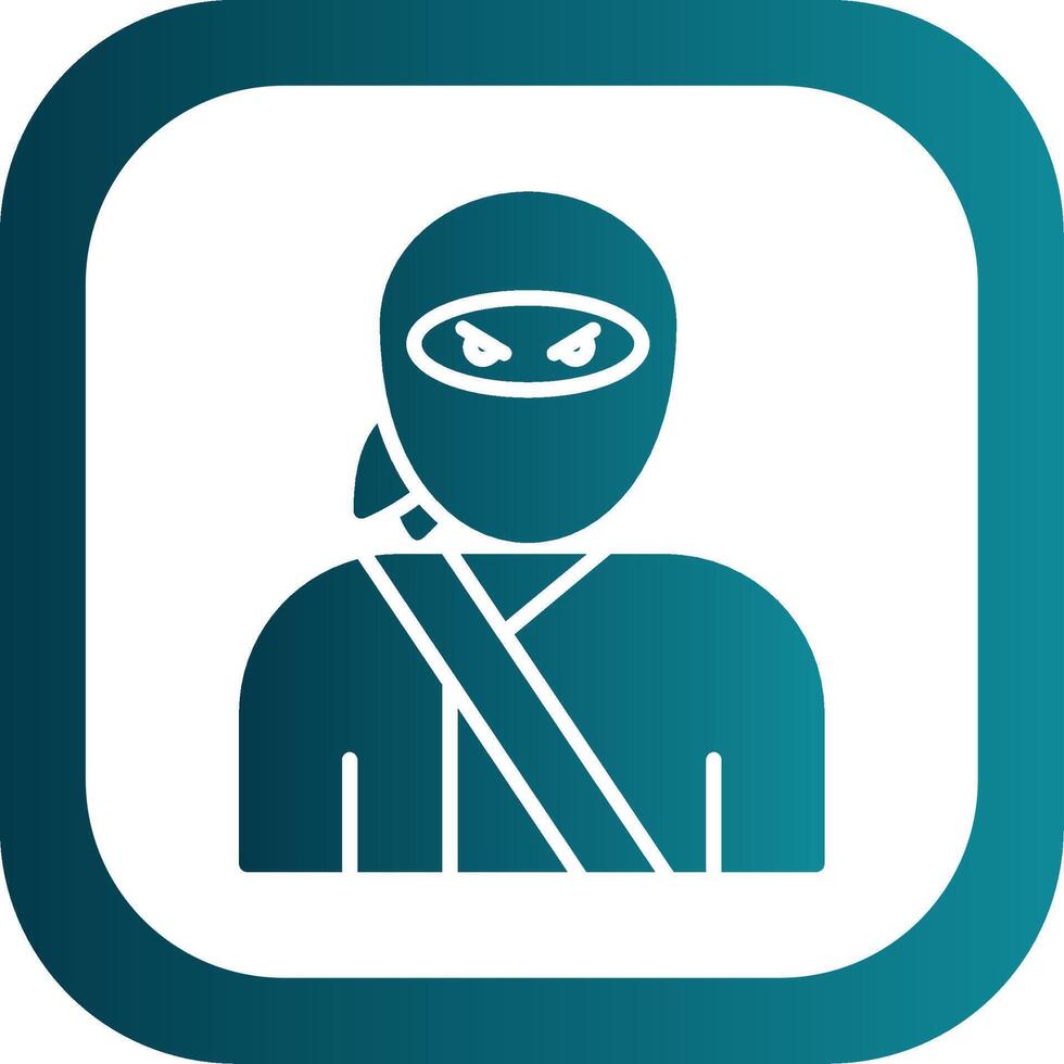 Ninja Glyph Gradient Corner Icon vector