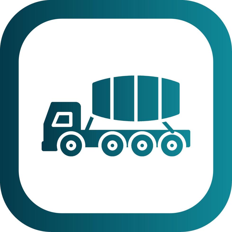 Cement Truck Glyph Gradient Corner Icon vector