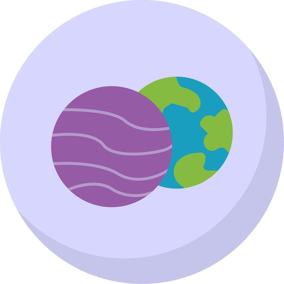 Planets Flat Bubble Icon vector
