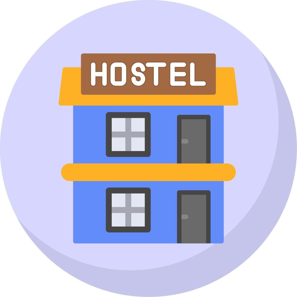 Hostel Flat Bubble Icon vector