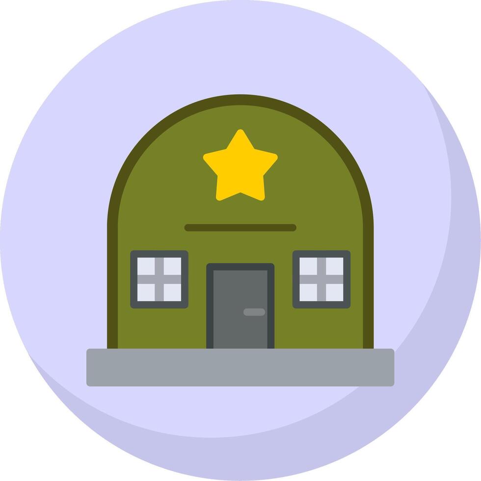 Army Base Flat Bubble Icon vector